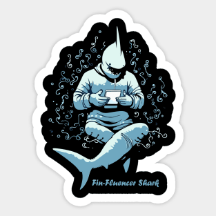 The Fin-Fluencer | A Shark T-Shirt Sticker